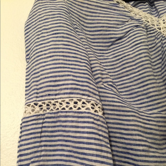 CHICO’s women’s linen striped top size 2 - Picture 4 of 7